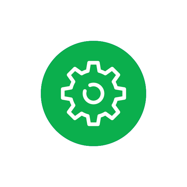 a green circle with white outline on it