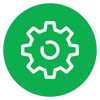 a green circle with white outline on it