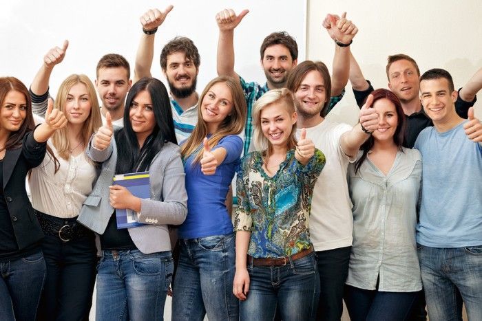 a group of people posing for a photo
