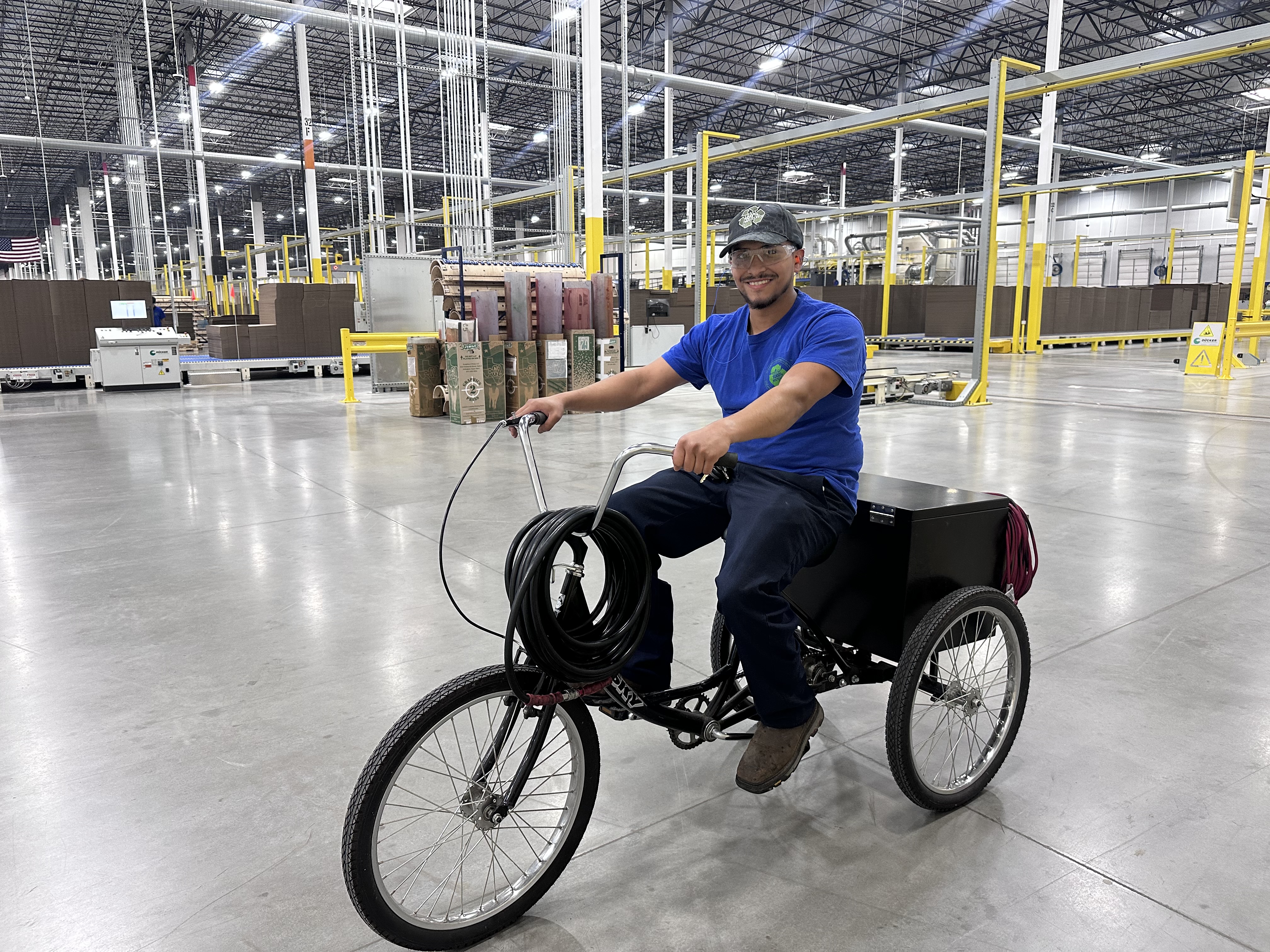 a man on a tricycle