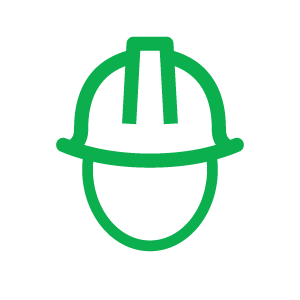 a green logo with a black background