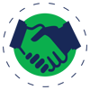 a handshake in a circle