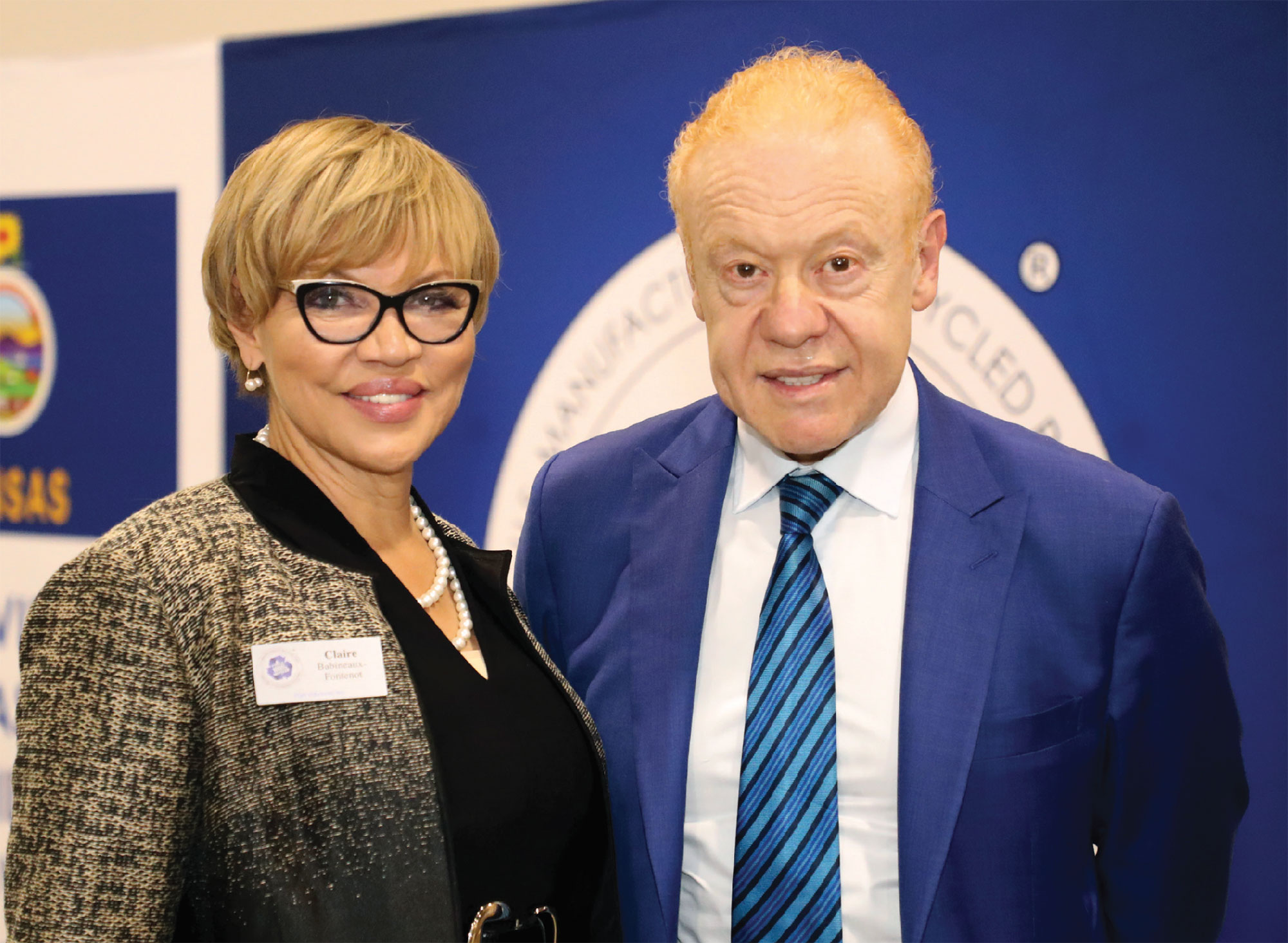 a man and woman standing together