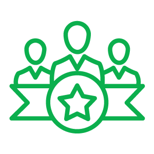 a group of people with a star