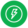 a green circle with white lightning bolt in it